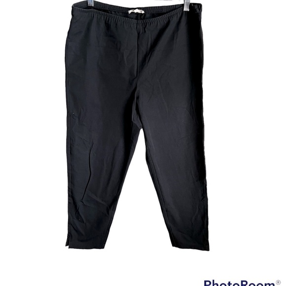 Eileen Fisher Black Pull On Crop Pants - Picture 2 of 6